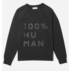 Everlane Unisex Black Crew Neck Sweatshirt Size Small Graphic Long Sleeve Top